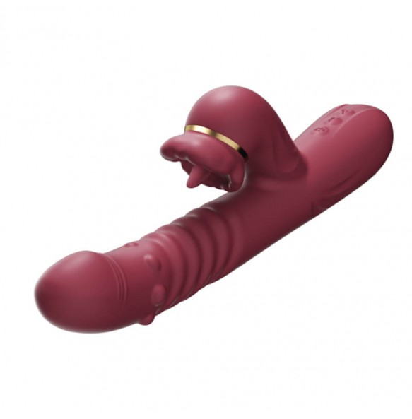 MizzZee - Oral Bliss Heating Licking Rotating Bead Vibrator (Chargeable - Red)